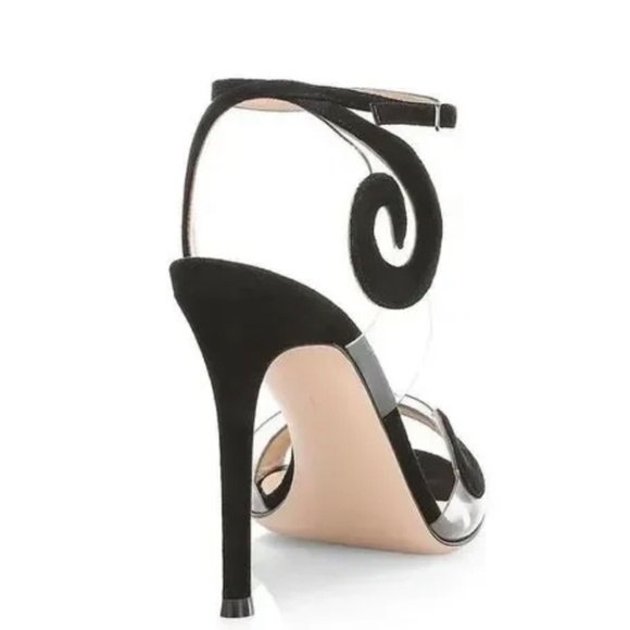 Gianvito Rossi Camoscio Black Suede High Heel Sandals - Picture 3 of 7